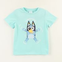 Polera Manga Corta Niño Turquesa Jump Bluey