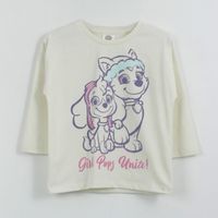 Polera Manga Larga Niña Everest & Skye Blanco Paw Patrol