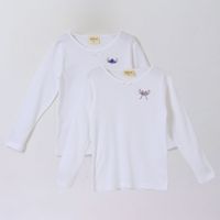 Bipack Camiseta Escolar Niña Manga Larga Blanco Lilo Stitch