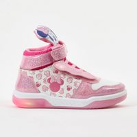 Zapatilla Luces Niña Caña Alta Minnie Rosado Disney