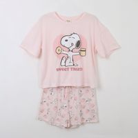 Pijama Manga Corta Mujer Rosado Sweet Snoopy