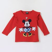 Polera Manga Larga Niña Vuelos Minnie Mouse Rojo Disney