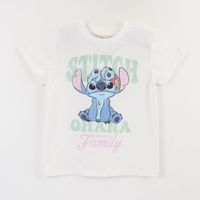 Polera Manga Corta Niña Blanco Ohana Lilo & Stitch Disney