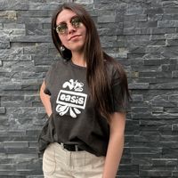 Polera Manga Corta Mujer Negro Playlist Oasis