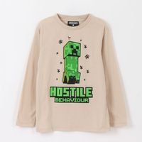 Polera Manga Larga Niño Hostile Behaviour Beige Minecraft