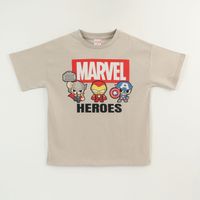 Polera Manga Corta Niño Beige Avengers Marvel