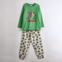 Pijama Manga Larga Niño Mobs Verde Minecraft