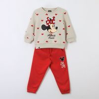 Conjunto Buzo Niña Print Corazones Minnie Beige Disney