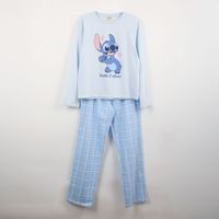 Pijama Manga Larga Juvenil Lilo & Stitch Celeste Disney