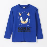 Polera Manga Larga Niño Personaje Azul Sonic