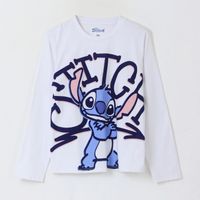 Polera Manga Larga Niña Lilo & Stitch Blanco Disney