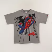Polera Manga Corta Niño Gris Personaje Spiderman Marvel