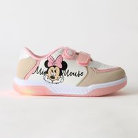 Zapatilla Luces Niña Velcro Minnie Rosado Disney