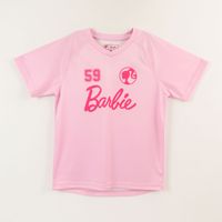 Polera Manga Corta Niña Rosado Fútbol Barbie
