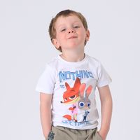 Polera Manga Corta Niño Blanco Nick & Hopps Zootopia Disney