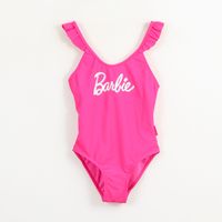 Traje de baño entero Niña Rosa Logo Barbie