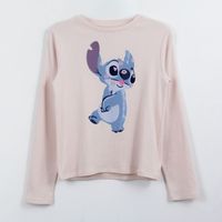 Polera Manga Larga Niña Kisses Lilo & Stitch Rosado Disney