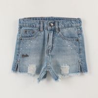 Short Niña Azul Denim Roto Barbie