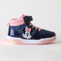 Zapatilla Caña Alta Niña Luces Azul Minnie Disney