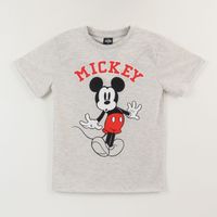 Polera Manga Corta Niño Gris Mickey Mouse Surprise Disney