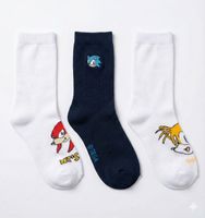 Tripack Calcetines Escolares Niño Personajes Blanco Sonic