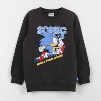 Polerón Cerrado Niño Gris Personaje Sonic