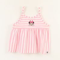 Polera Sin Manga Niña Rosado Rayas Minnie Mouse Disney