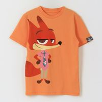 Polera Manga Corta Niño Naranja Nick Zootopia