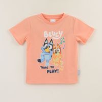 Polera Manga Corta Niño Damasco Bingo & Bluey