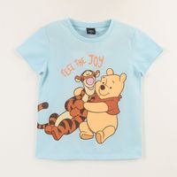 Polera Manga Corta Niña Celeste Winnie & Tiger Disney
