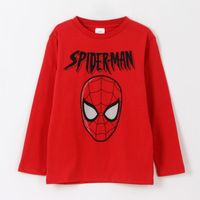 Polera Manga Larga Niño Spiderman Pose Gris Marvel