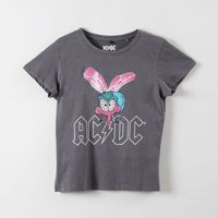 Polera Manga Corta Mujer Logo Negro AC/DC