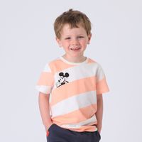 Polera Manga Corta Niño Beige Estampado Mickey Disney