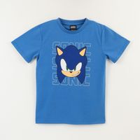Polera Manga Corta Niño Azul Face Sonic