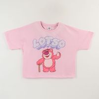Polera Manga Corta Niña Rosado Lotso Toy Story Disney