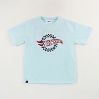 Polera Manga Corta Niño Celeste Logo Hot Wheels
