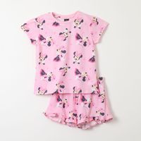 Pijama Corto Niña Minnie Full Print Rosado Disney