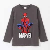 Polera Manga Larga Niño Spiderman Pose Gris Marvel