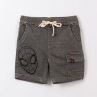 Short Niño Gris Cargo Denim Spiderman Marvel