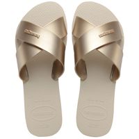 Sandalia Mujer Aqua Metallic Beige Paja Havaianas