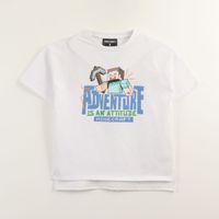 Polera Manga Corta Niño Adventure Blanco Minecraft