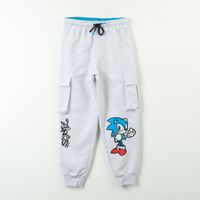Pantalon Cargo De Buzo Niño Grafiti Gris Sonic