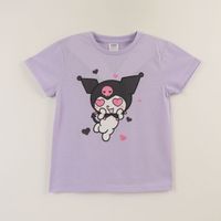 Polera Manga Corta Niña Morado Kuromi Love Hello Kitty