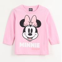 Polera Manga Larga Niña Rayas Minnie Blanco Disney