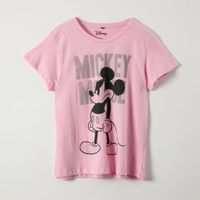 Polera Manga Corta Mujer Ratoncito Enojado Rosado Mickey