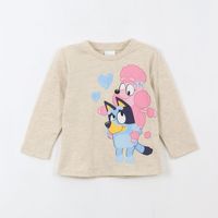 Polera Manga Larga Niña Jugando Beige Coco & Bluey