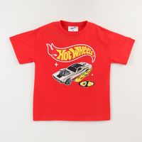 Polera Manga Corta Niño Rojo Logo Hot Wheels