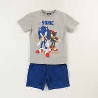 Pijama Manga Corta Niño Gris Claro Personajes Sonic
