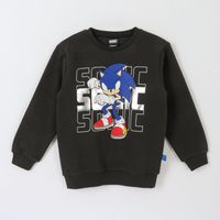 Polerón Cerrado Niño Sonic En Acción Negro Sonic