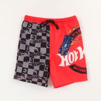 Traje de baño Niño Rojo Full Print Bolsillo Hot Wheels